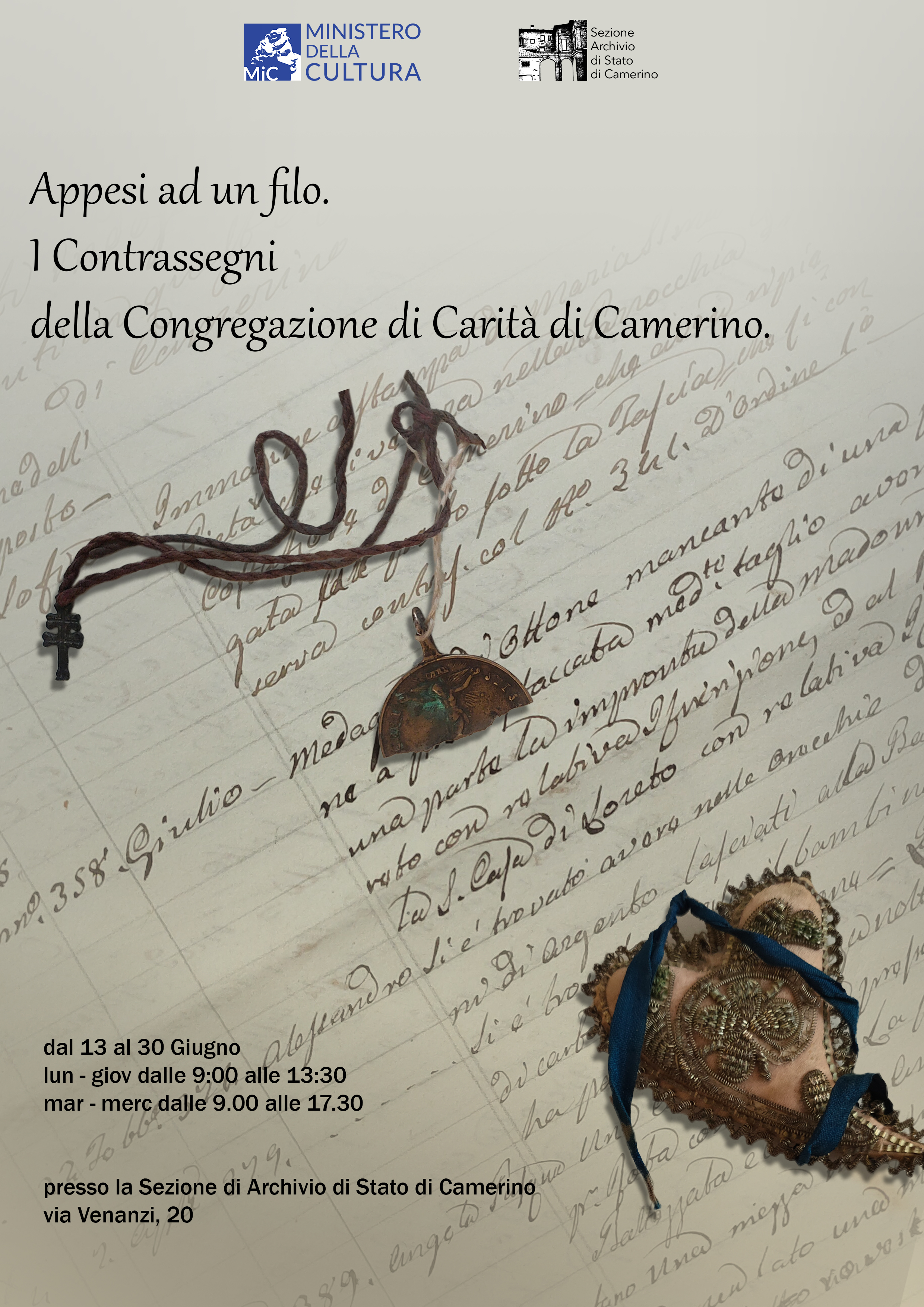 “Appesi ad un filo. I Contrassegni della Congregazione di Carità di Camerino”